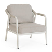 Miravet kültéri fotel bézs színű alumínium vázzal és olefin párnával perspektivikus nézet