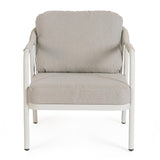 Miravet kültéri fotel bézs színű alumínium vázzal és olefin párnával előlnézet