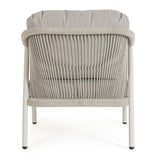 Miravet kültéri fotel bézs színű alumínium vázzal és olefin párnával hátoldali nézet