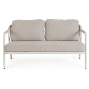 Miravet kétszemélyes kerti kanapé bézs színű alumínium szerkezettel front nézet