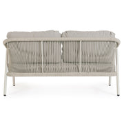 Miravet kétszemélyes kerti kanapé bézs színű alumínium szerkezettel hátoldali nézet