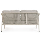 Miravet kétszemélyes kerti kanapé bézs színű alumínium szerkezettel hátoldali nézet