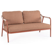 Miravet kétszemélyes kerti kanapé korallszínű alumínium szerkezettel