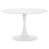 fehér kerek étkezőasztal 120 cm átmérővel modern stílusban