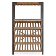 bortartó polc elölnézetből pohártartóval és fa polcokkal