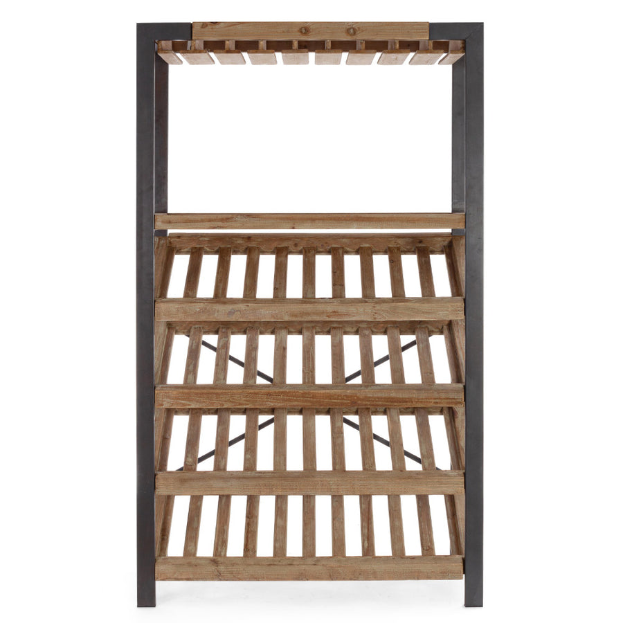 bortartó polc elölnézetből pohártartóval és fa polcokkal