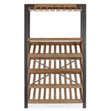 bortartó polc elölnézetből pohártartóval és fa polcokkal