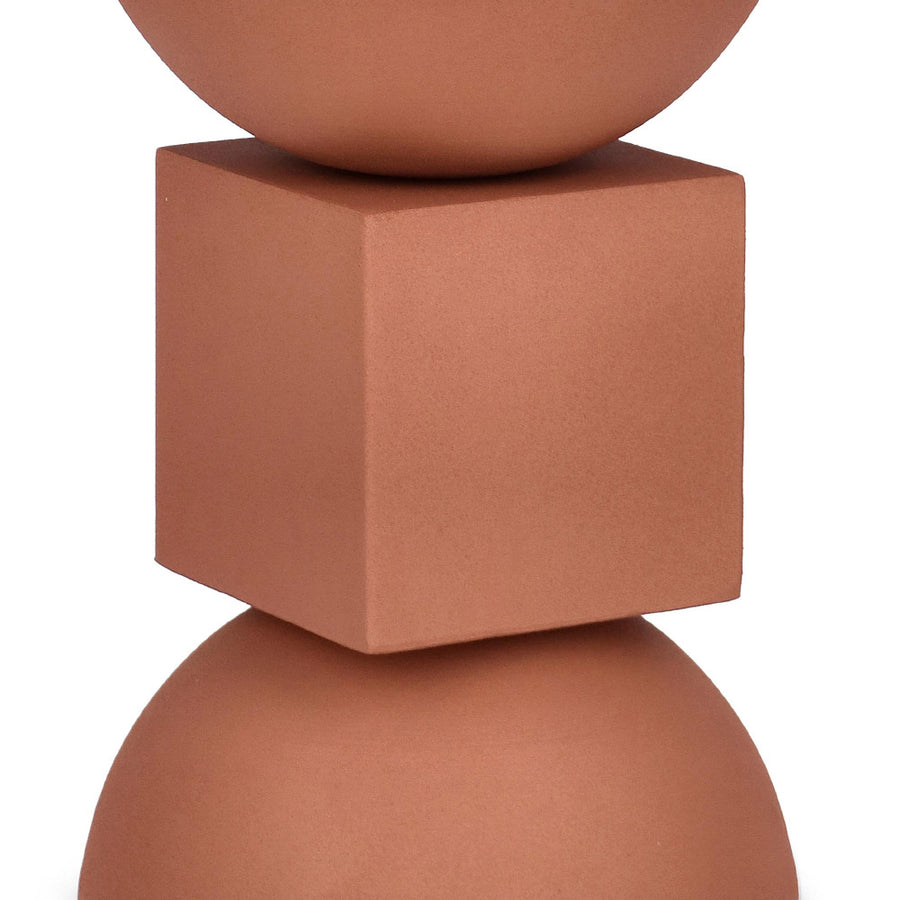 Kortárs stílusú, 40,5 cm átmérőjű, matt korallszínű, fém kisasztal