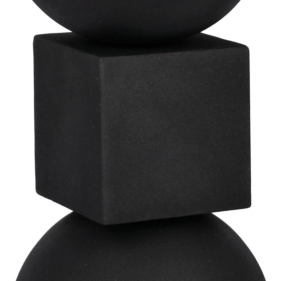 Kortárs stílusú, 40,5 cm átmérőjű, matt fekete színű, fém kisasztal