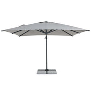 modern kültéri napernyő elölnézetből világosszürke szövettel