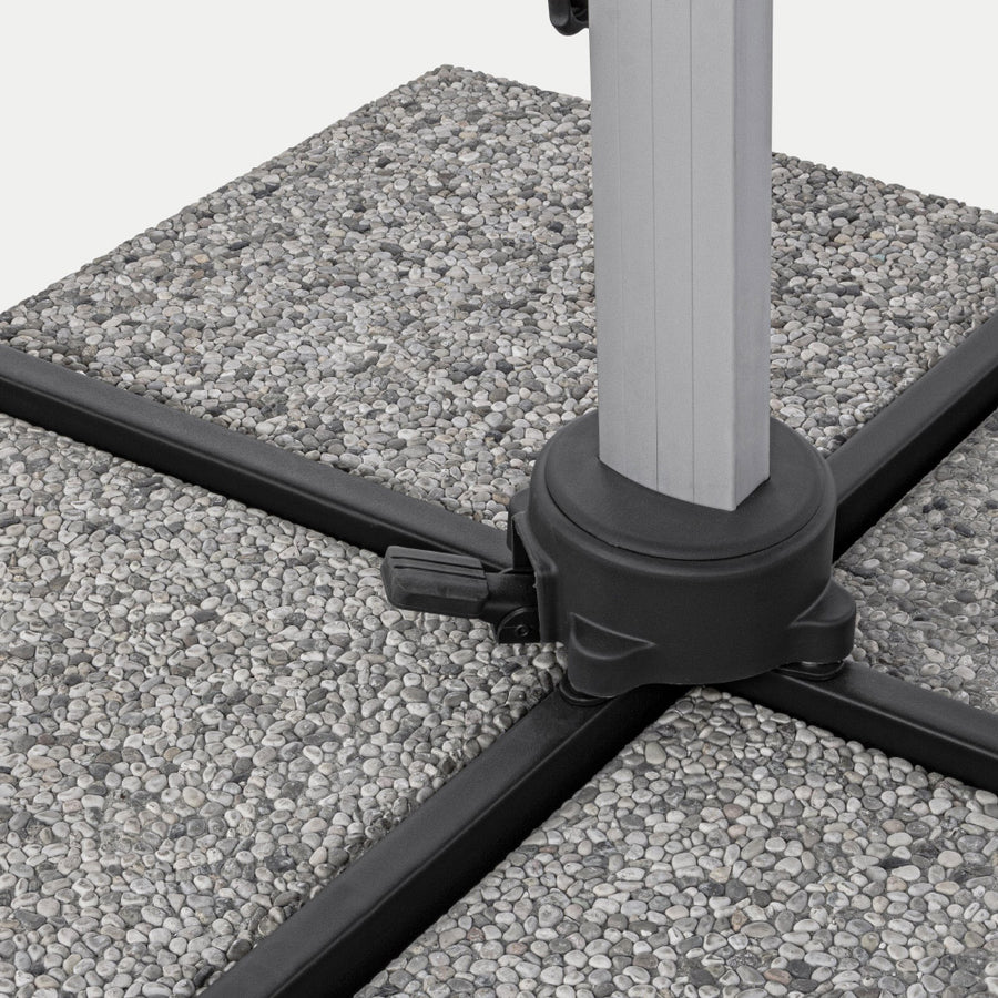 acél kereszt talp beton járólapokkal stabilizálva