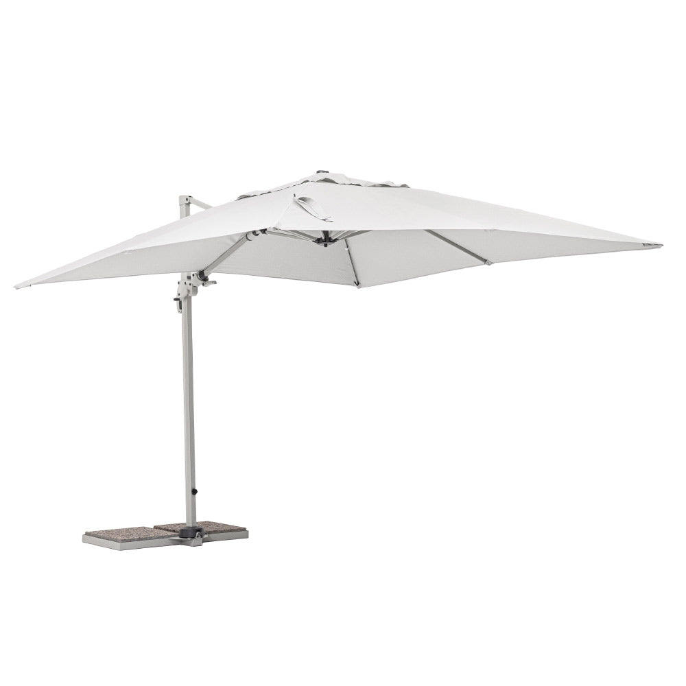 világosszürke nagyméretű napernyő 300x300 cm oldalnézet