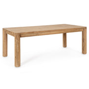 Nagy méretű, natúr színű, újrahasznosított teakfából készült, kültéri étkezőasztal