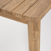 Nagy méretű, natúr színű, újrahasznosított teakfából készült, kültéri étkezőasztal