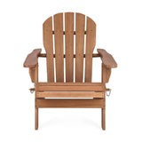 Elölnézet – natúr színű akáciafa kültéri karosszék karfákkal