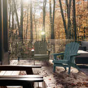 Világoskék összehajtható kerti karosszék teraszon – Adirondack stílusú megjelenés