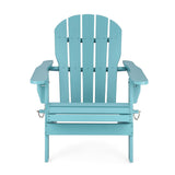 Elölnézet – világoskék akáciafa kültéri karosszék karfákkal