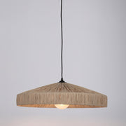 Kortárs stílusú, natúr színű raffiából szőtt, design függeszték lámpa