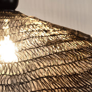 Kortárs stílusú, fekete színű, dróthálóból készült, design függeszték lámpa