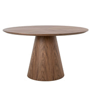 Kortárs stílusú, diófa furnérral borított, dizájn étkezőasztal forgatható porcelán betéttel