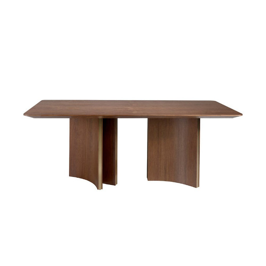 Kortárs stílusú, nagyméretű, diófa furnérral borított, dizájn étkezőasztal.