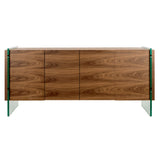 Angel Cerdá dizájn komód elölnézetben üveg lábazattal