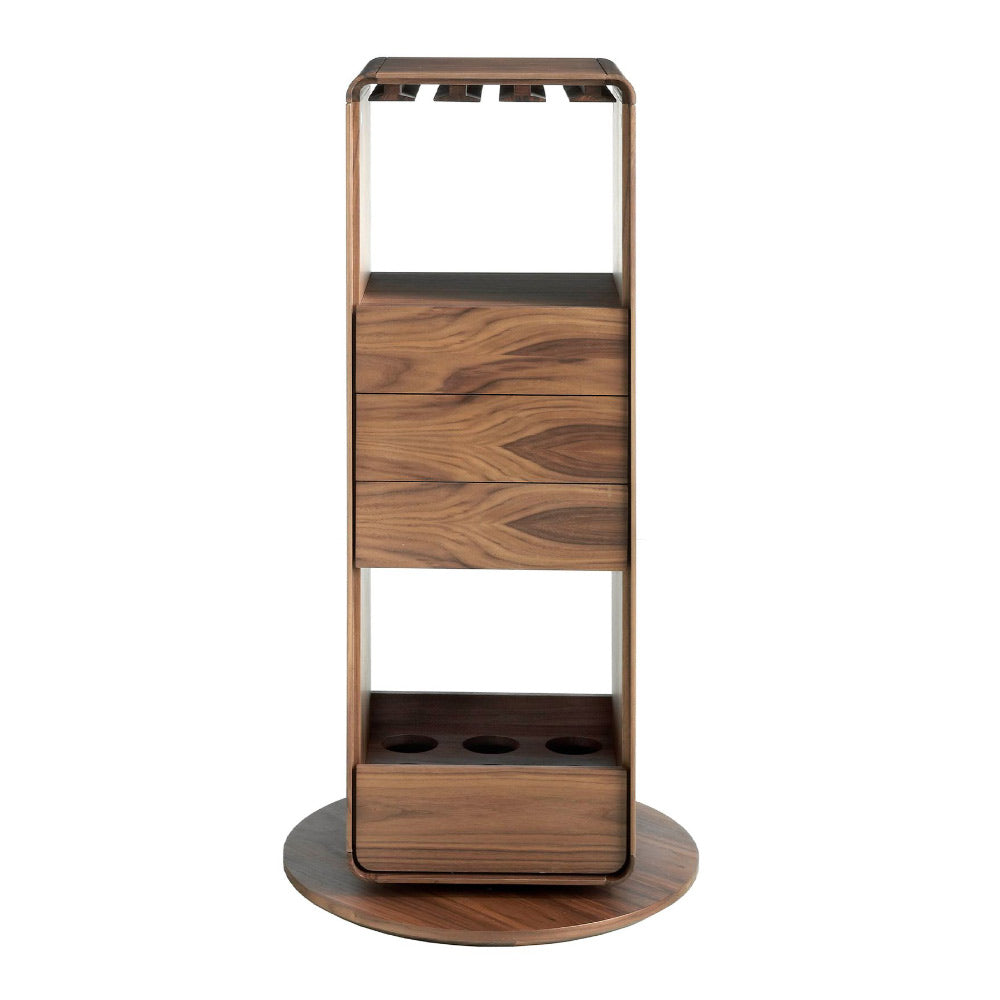 Angel Cerdá modern bárszekrény front nézetben diófa furnérral