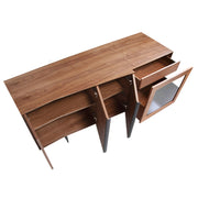 Angel Cerdá diófa tálaló belső LED világítással felülnézet