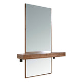 Angel Cerdá diófa furnéros falitükör fiókos polccal 180 cm
