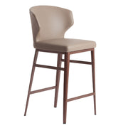 Angel Cerdá mink színű műbőr bárszék bronz fémvázzal