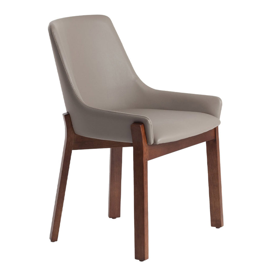 Angel Cerdá krémszínű műbőr étkezőszék diószínű kőrisfa lábakkal