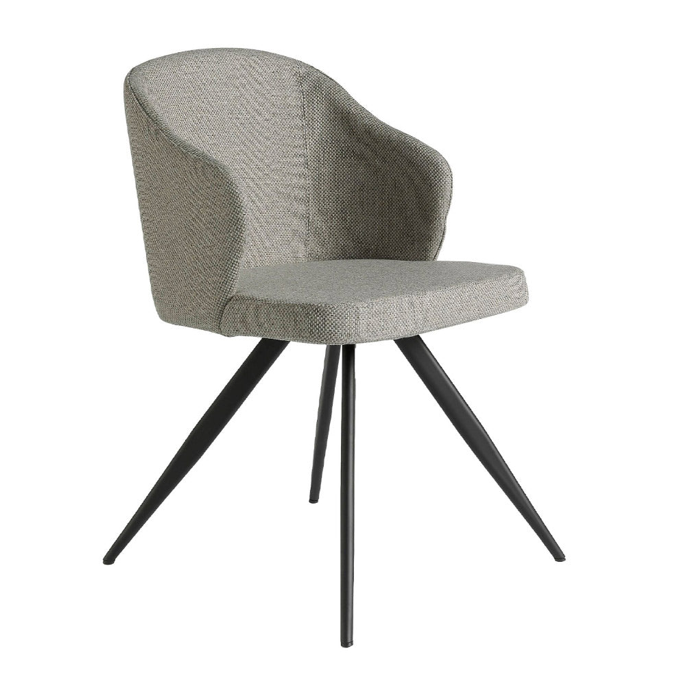 Angel Cerdá szürke szövet étkezőszék fekete acél lábakkal