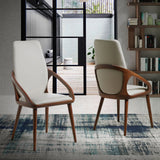 Angel Cerdá krémszínű műbőr karosszék modern enteriőrben párban