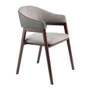 Angel Cerdá kőrisfa karosszék szürkésbarna szövettel elölnézetben