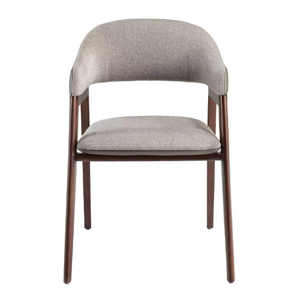 Angel Cerdá szürkésbarna karosszék diószínű kőrisfa lábakkal oldalnézetben