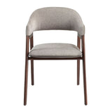 Angel Cerdá szürkésbarna karosszék diószínű kőrisfa lábakkal oldalnézetben