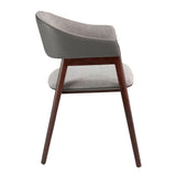 Angel Cerdá karosszék szövettel és műbőr háttal profilnézetben