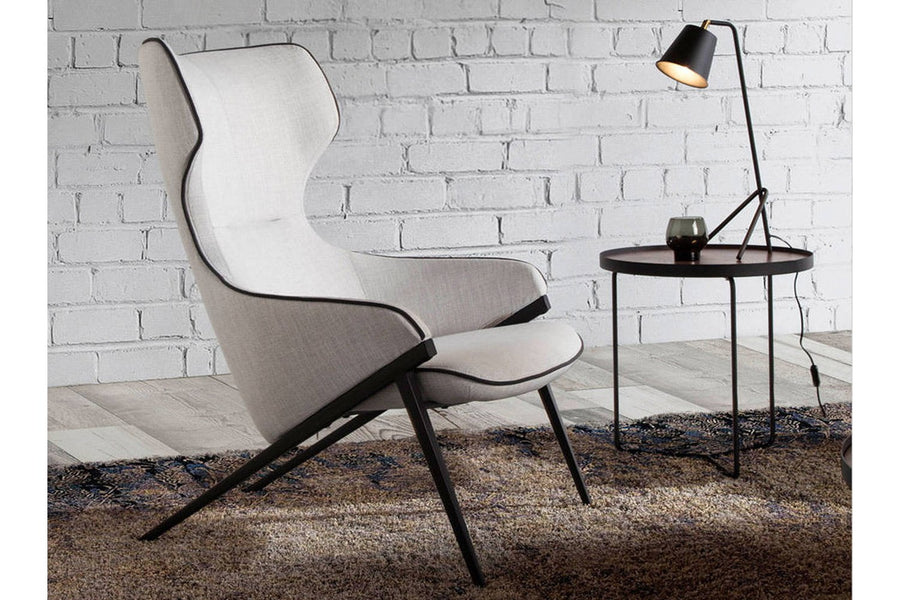 Kortárs szövet fotel világosszürke 102 cm