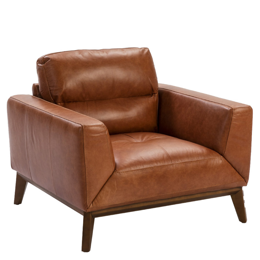 Kortárs design bőrfotel dohánybarna 86 cm