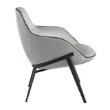 Angel Cerdá világosszürke design fotel oldalnézet fekete fém lábakkal