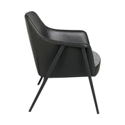 Kortárs stílusú, fekete színű, acél szerkezetű, formatervezett dizájn karosszék.