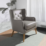 Angel Cerdá hamuszürke bőrfotel enteriőrben világos nappaliban