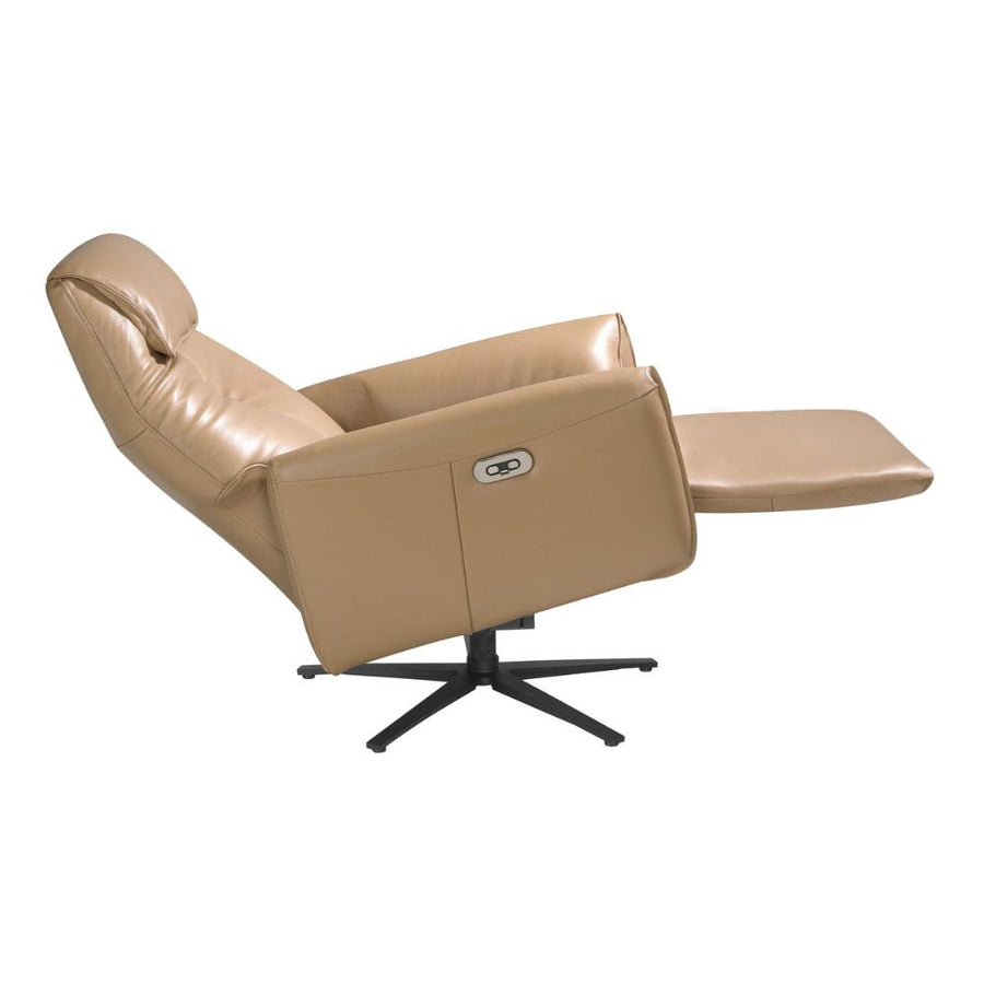 Angel Cerdá elektromos bőr pihenőfotel döntött háttámlával és lábtartóval