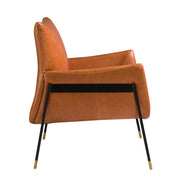 Angel Cerdá barna bőr fotel oldalnézet fekete fémvázzal