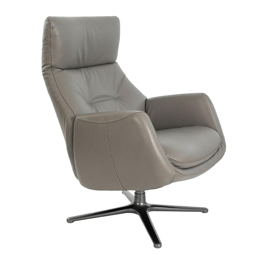 Angel Cerdá szürke bőr forgatható pihenőfotel 109 cm