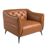 Angel Cerdá agyagbarna fotel gombbehúzott háttámlával