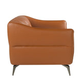 Angel Cerdá kortárs bőrfotel oldalnézet fekete lábakkal