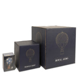 Vintage stílusú, kis méretű, függeszthető, piros-bézs színű dekorációs hőlégballon díszdobozban