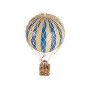 Vintage stílusú, függeszthető kialakítású, kék-bézs színű dekorációs hőlégballon