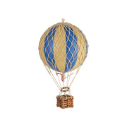 Vintage stílusú, függeszthető kialakítású, kék-bézs színű dekorációs hőlégballon